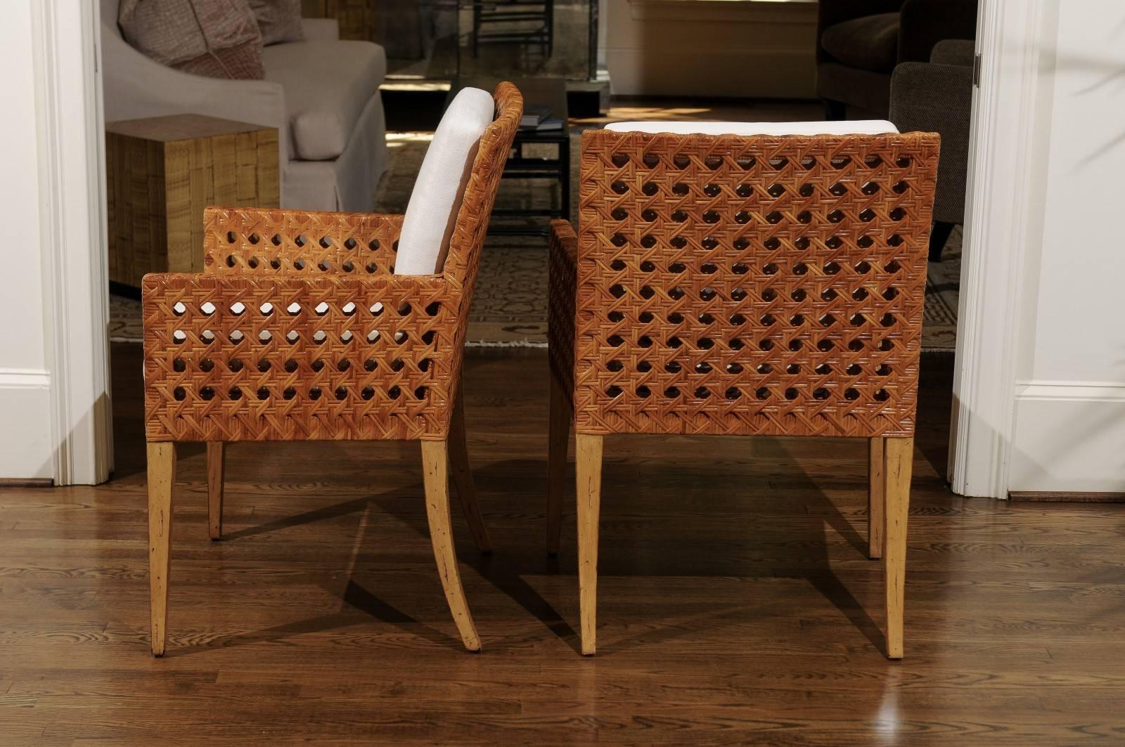 Stunning Restored Pair of Large-Scale Vintage Cane Armchairs, circa 1975 For Sale 1