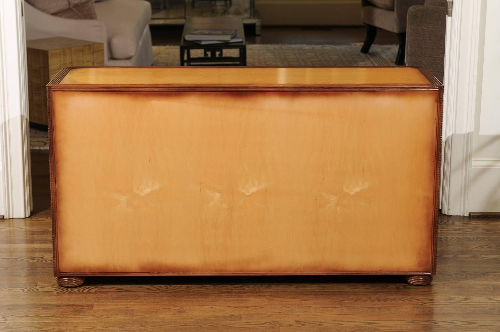 Incroyable meuble de rangement restauré en bambou et érable piqué par Baker, vers 1980 en vente 1