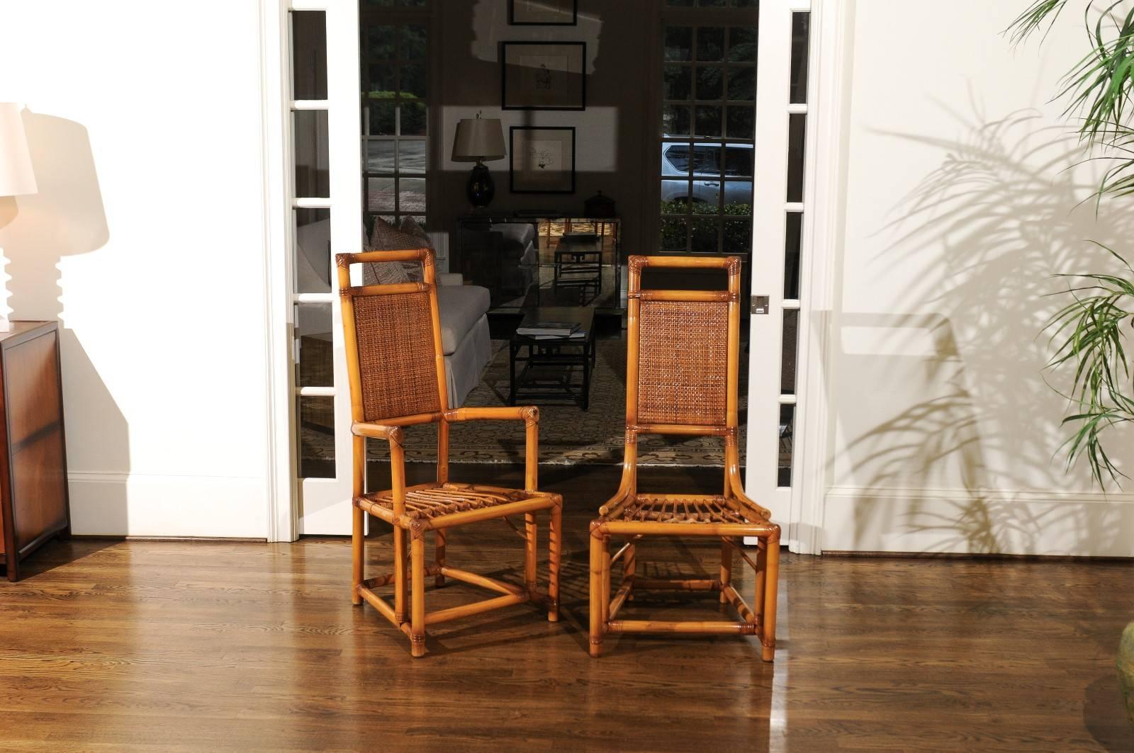 Mid-20th Century Elegant Restored Set of Twelve Throne Dining Chairs by Willow and Reed