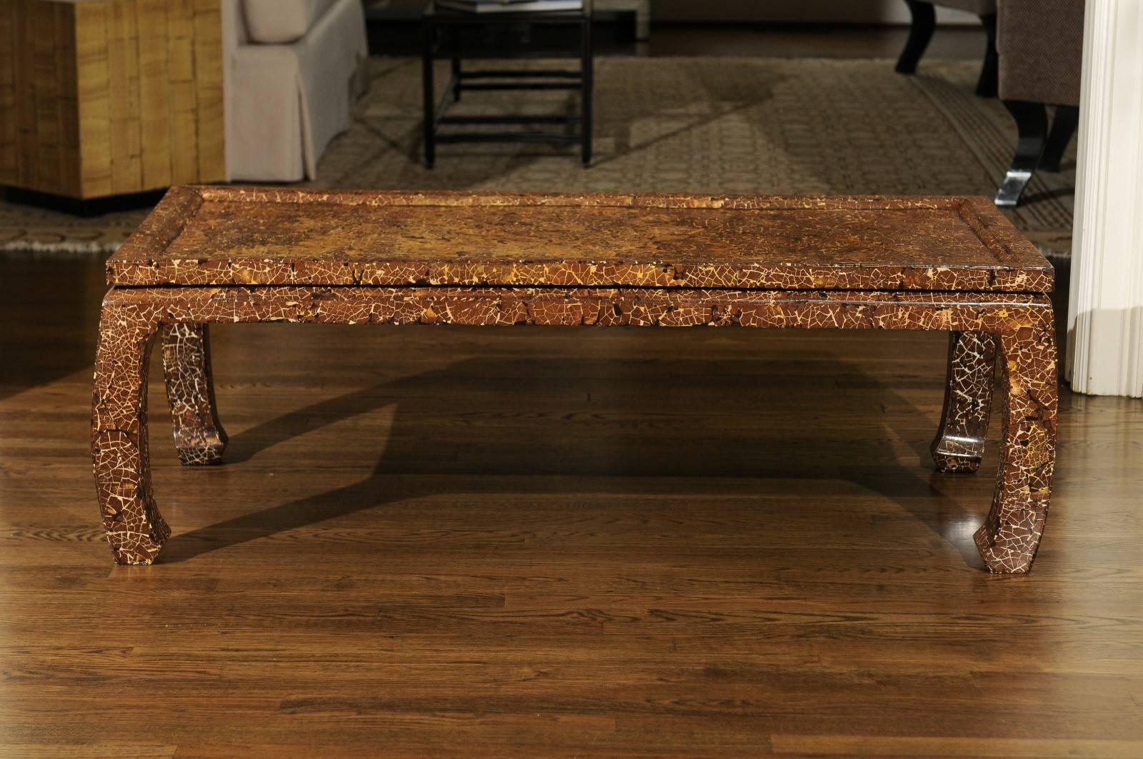 Exquisite Mosaic Lacquered Coffee Table in the Style of Enrique Garcel For Sale 3