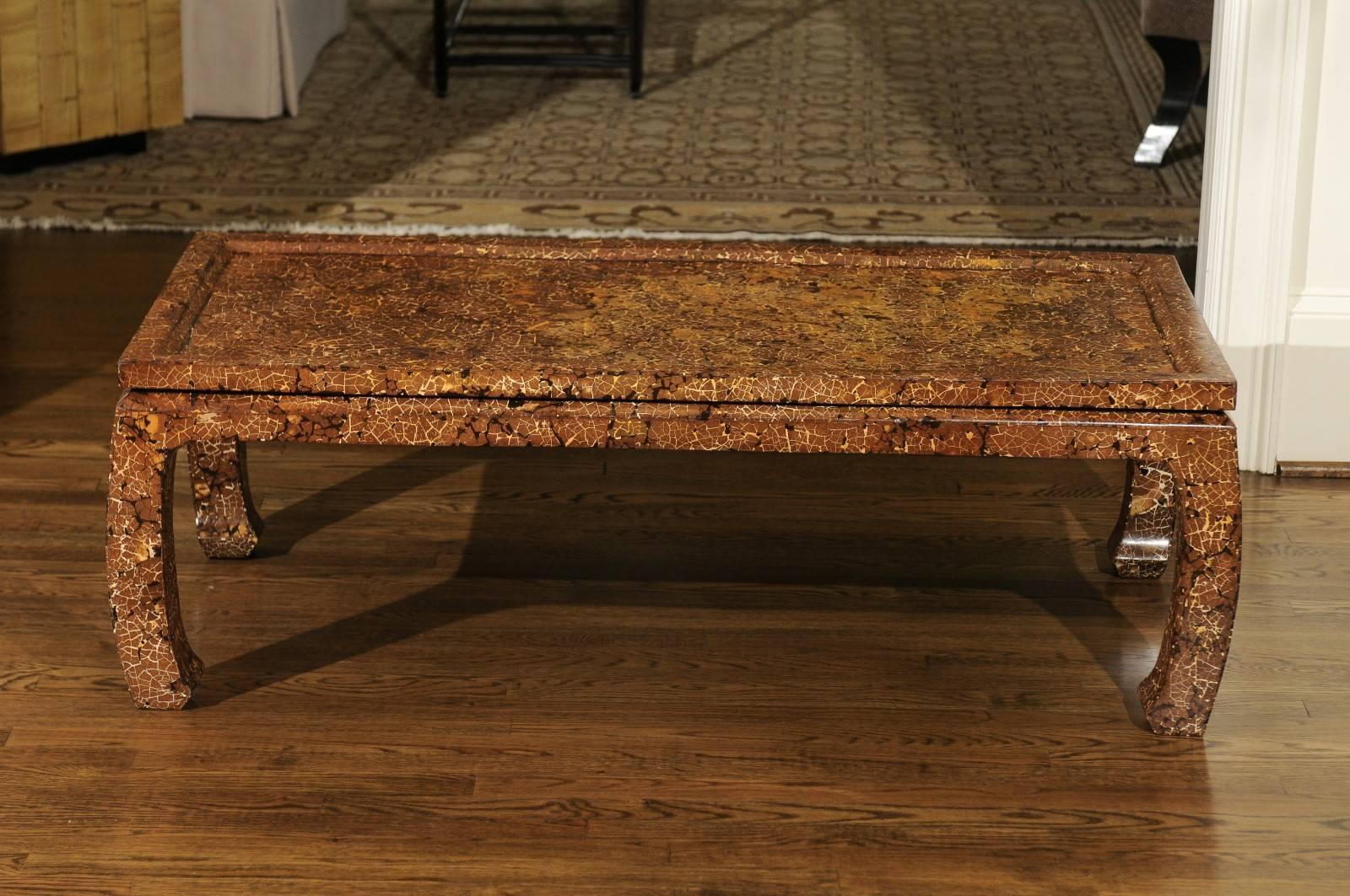 Late 20th Century Exquisite Mosaic Lacquered Coffee Table in the Style of Enrique Garcel For Sale