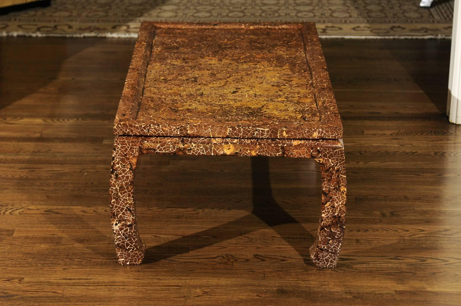 Unknown Exquisite Mosaic Lacquered Coffee Table in the Style of Enrique Garcel For Sale