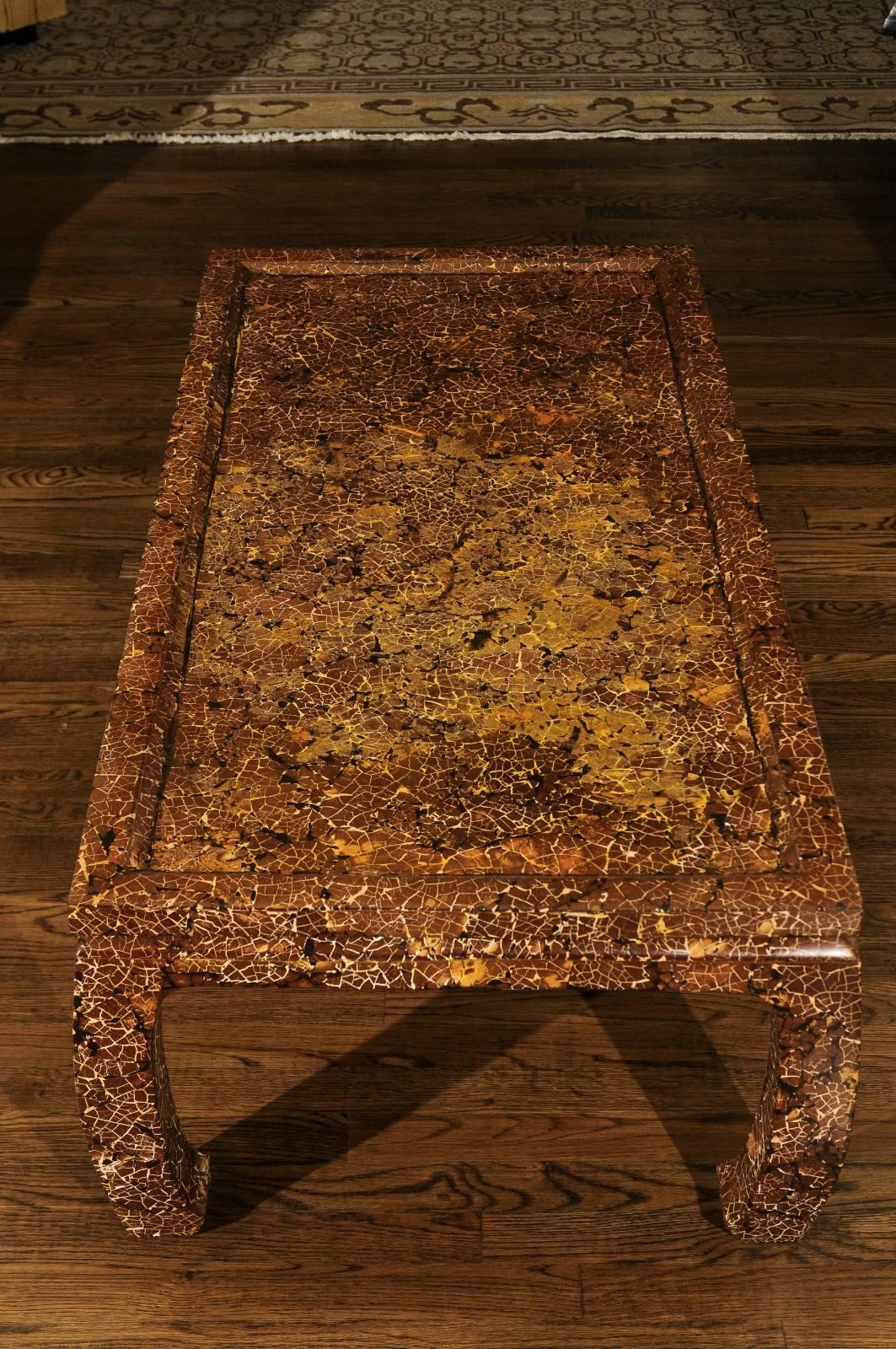 Exquisite Mosaic Lacquered Coffee Table in the Style of Enrique Garcel In Excellent Condition For Sale In Atlanta, GA