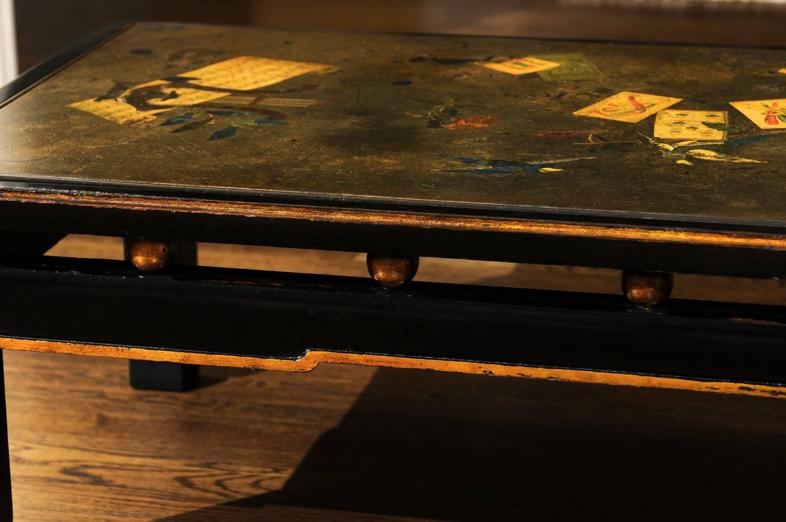 Favoloso tavolo da cocktail italiano Scagliola Trompe L'oeil, circa 1950 in vendita 3