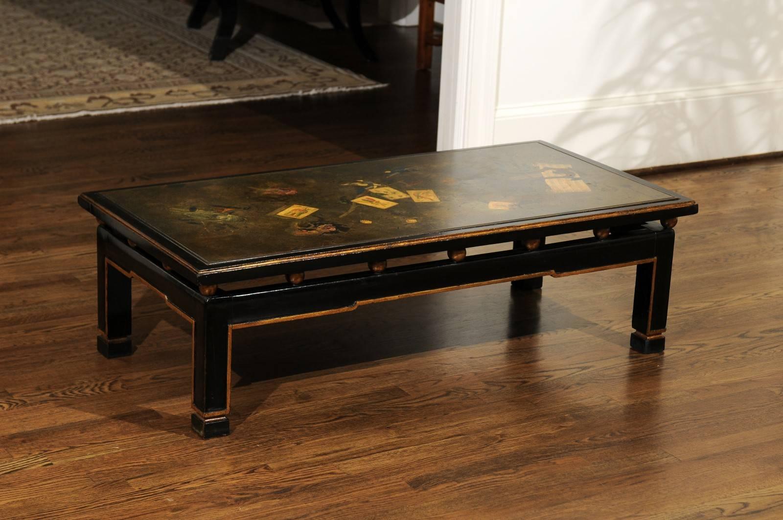 Mid-Century moderno Favoloso tavolo da cocktail italiano Scagliola Trompe L'oeil, circa 1950 in vendita