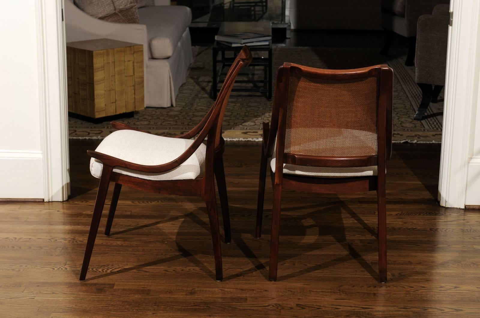 Exquisite Set of Eight Cane Chairs by John Kapel for Glenn of California 2