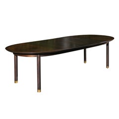 Retro Majestic Elliptical Walnut Dining Table by Michael Taylor for Baker, circa 1958
