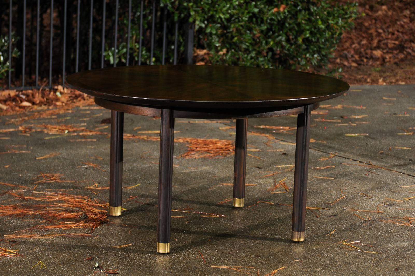Majestic Elliptical Walnut Dining Table by Michael Taylor for Baker, circa 1958 For Sale 1