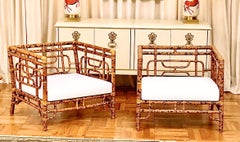 Breathtaking Pair of Tortoiseshell Emperor's Chairs by Vivai del Sud, 1975