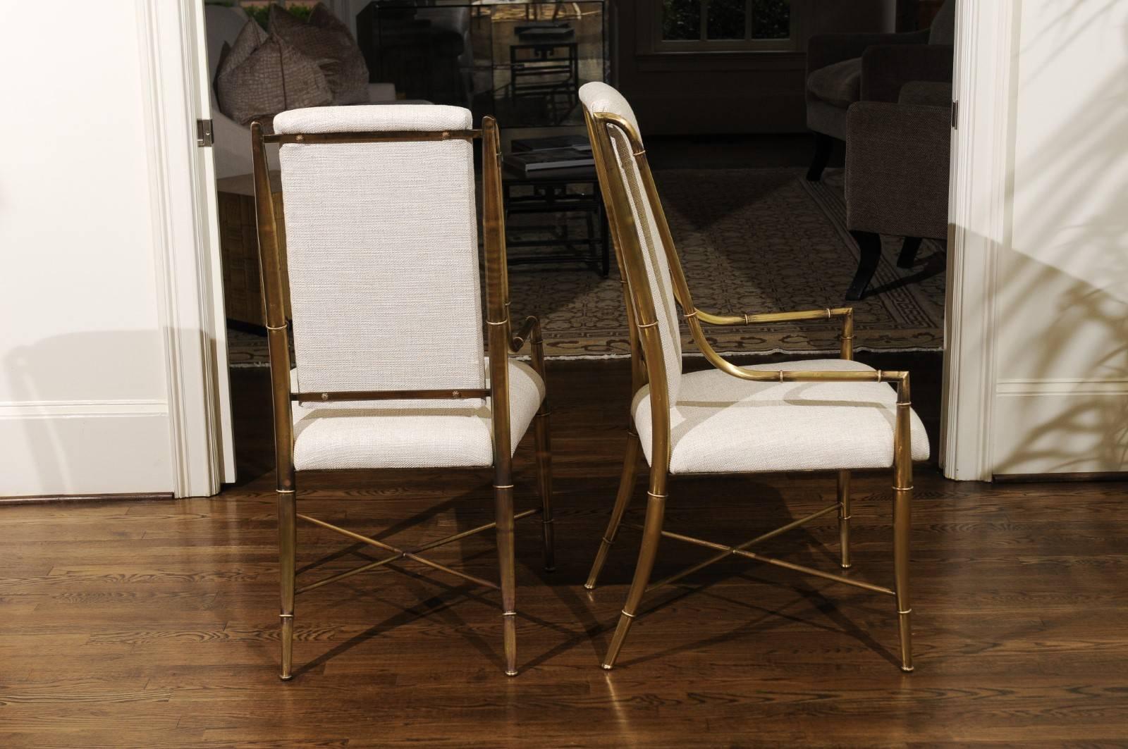 Italian Magnificent Set of Eight Dining Chairs by Weiman/Warren Lloyd for Mastercraft For Sale