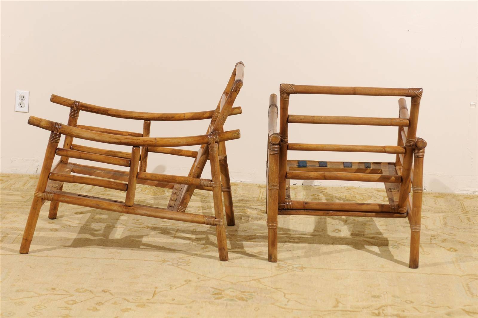 Mid-20th Century Restored Pair of Early Loungers by John Wisner for Ficks Reed