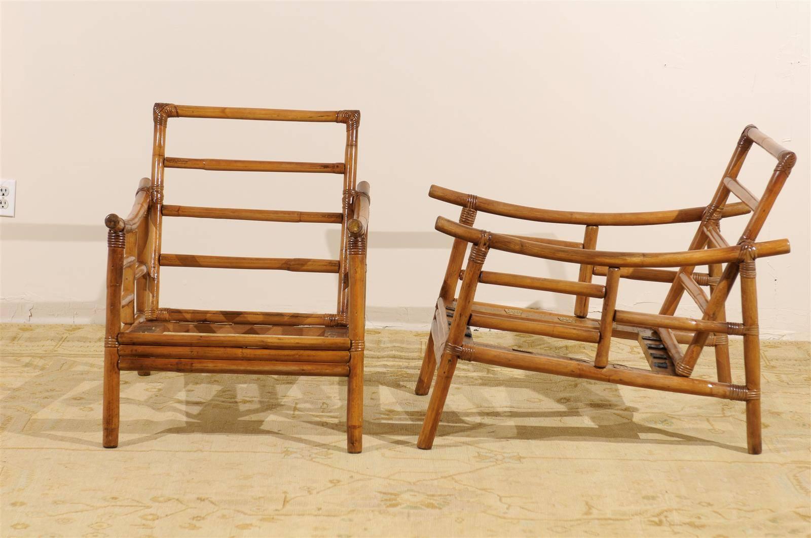 Mid-Century Modern Restored Pair of Early Loungers by John Wisner for Ficks Reed