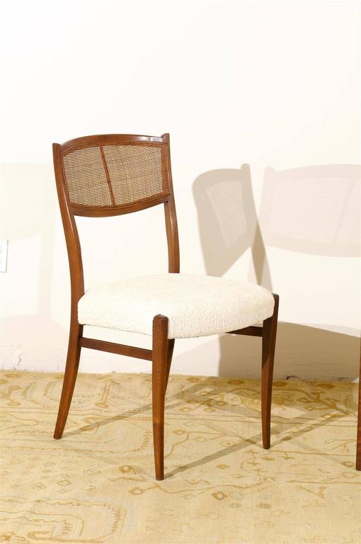 Regal Set of Six Walnut and Cane Dining Chairs For Sale at 1stdibs