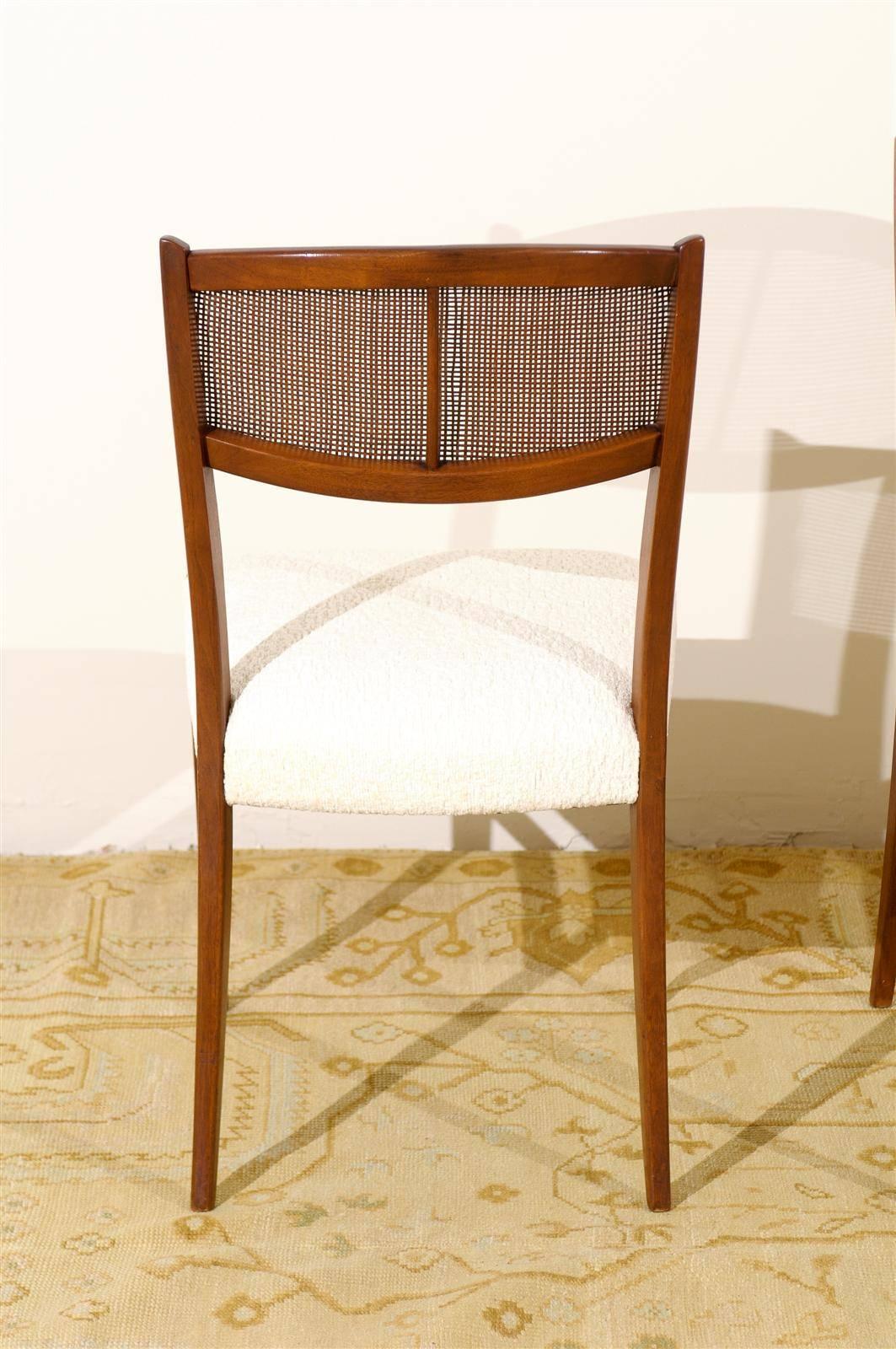 American An Incredible Set of 10 Walnut Cane Dining Chairs by Barney Flagg, circa 1960