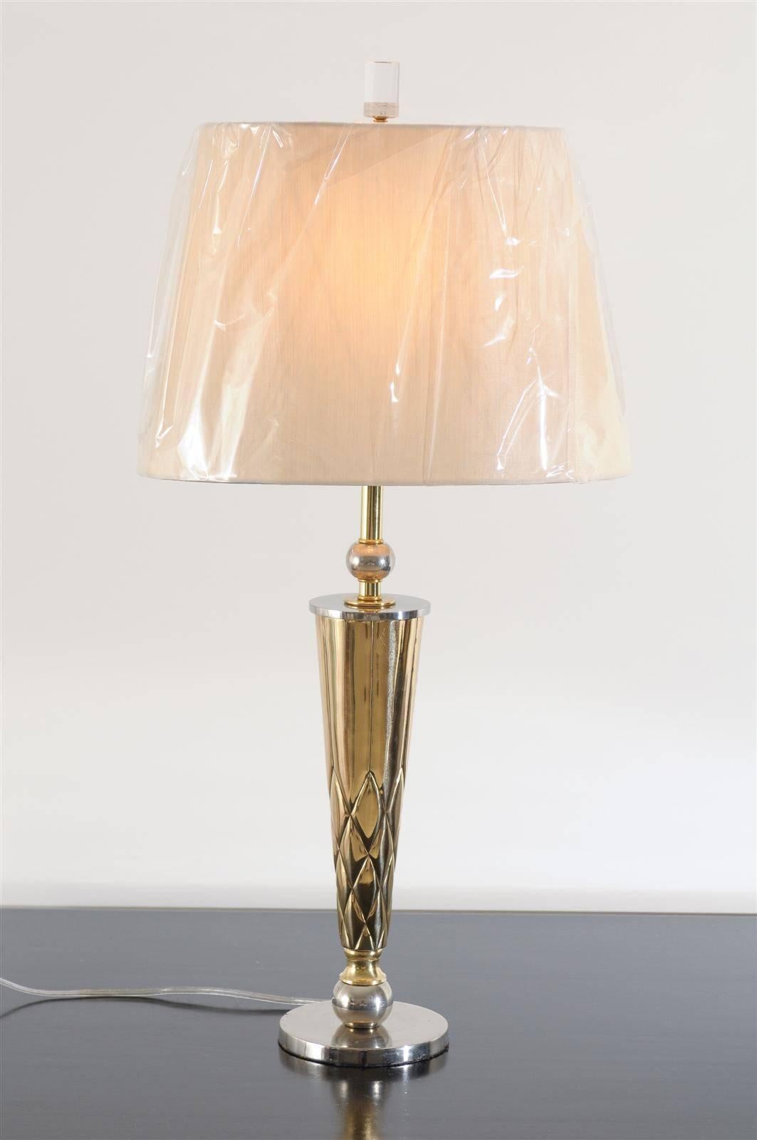 These magnificent lamps have been professionally restored and are shipped as photographed and described, complete with new shades, harps and finials.


An exceptional pair of vintage tornado style lamps, circa 1960. These unique, custom-made pieces