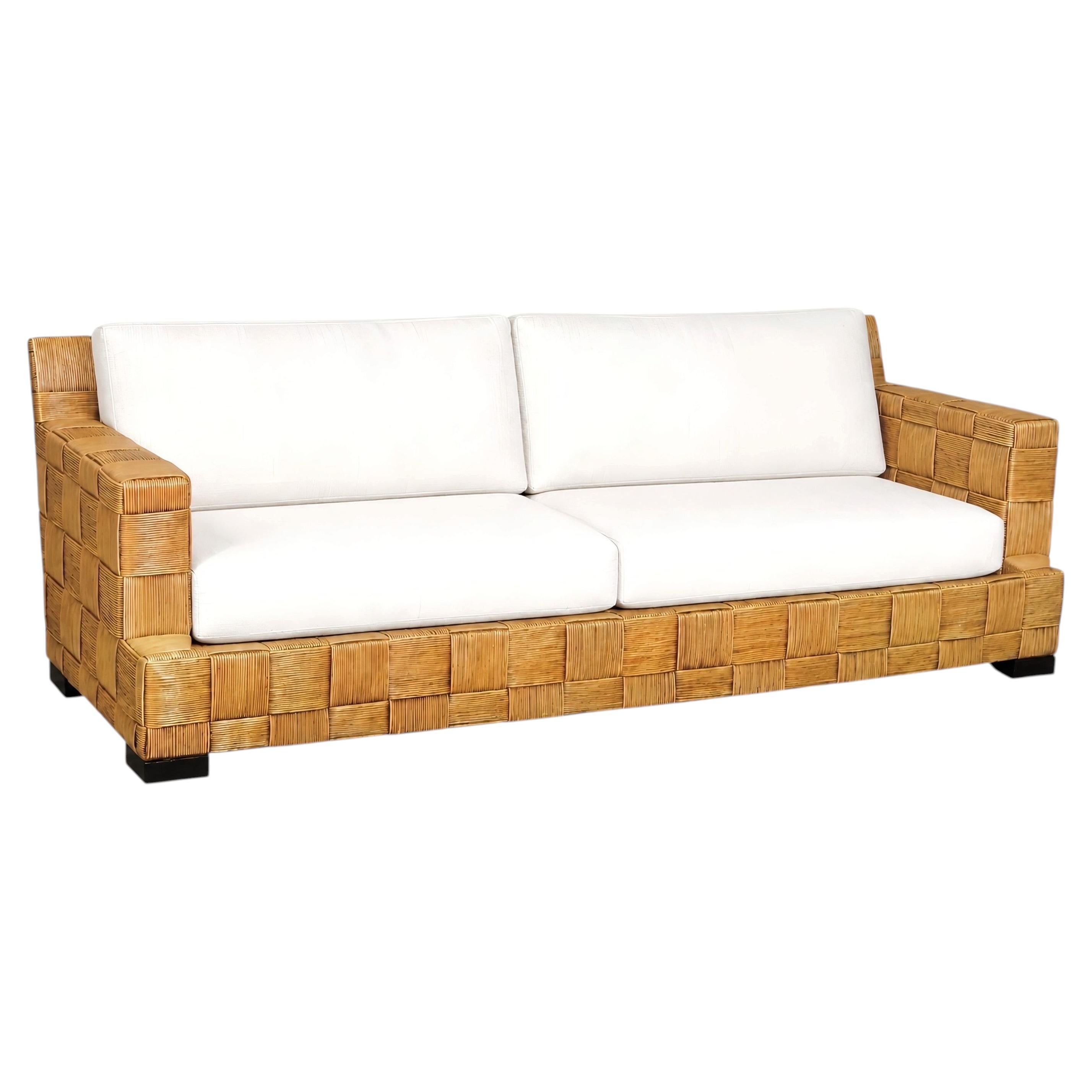 Stellar Block Island Collection Cane Sofa by Hutton for Donghia - Pair Available