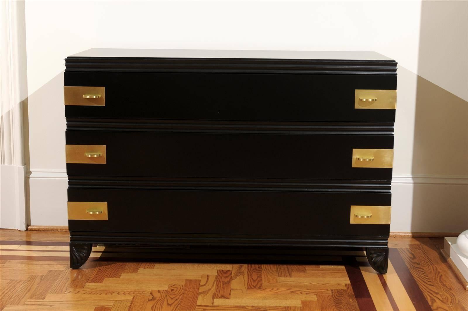 Pair Available- Breathtaking Restored Art Deco Commode by Widdicomb, circa 1938  For Sale 4