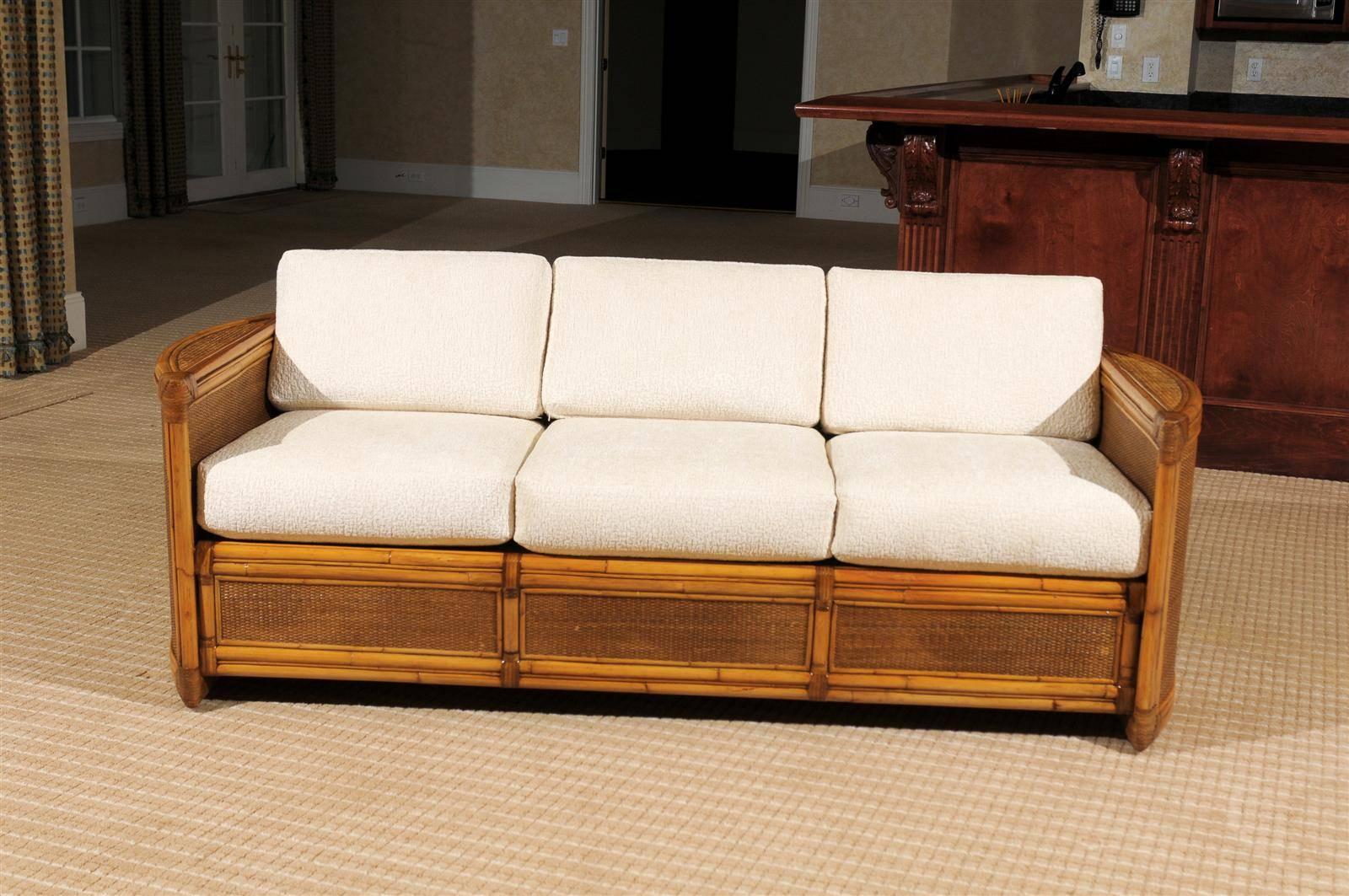 vintage rattan couch