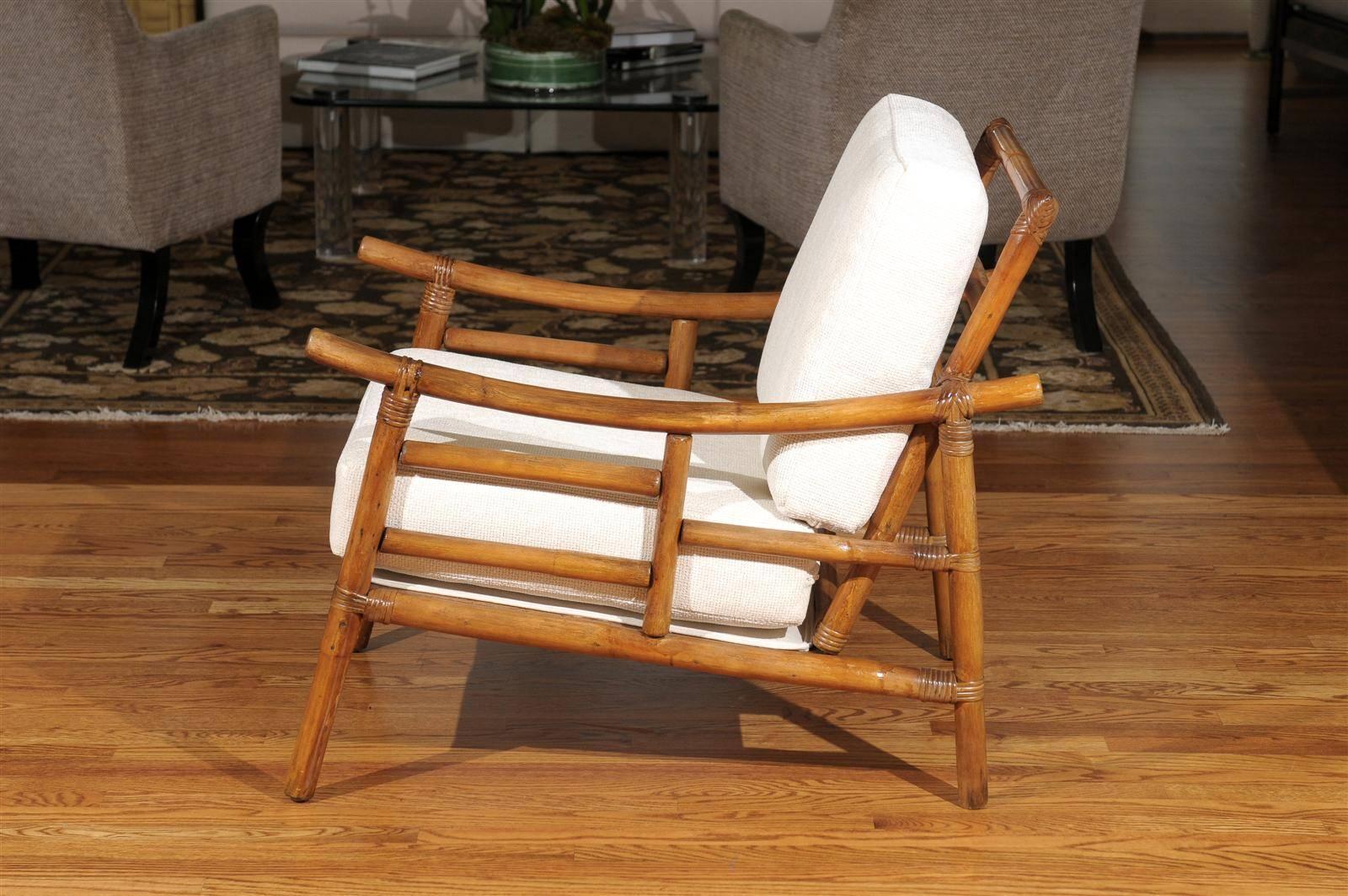 Restored Pair of Early Loungers by John Wisner for Ficks Reed 1