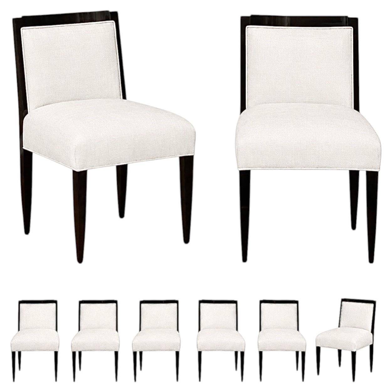 Sublime Restored Set of 8 Deco Revival Chairs by Sally Sirkin Lewis For Sale
