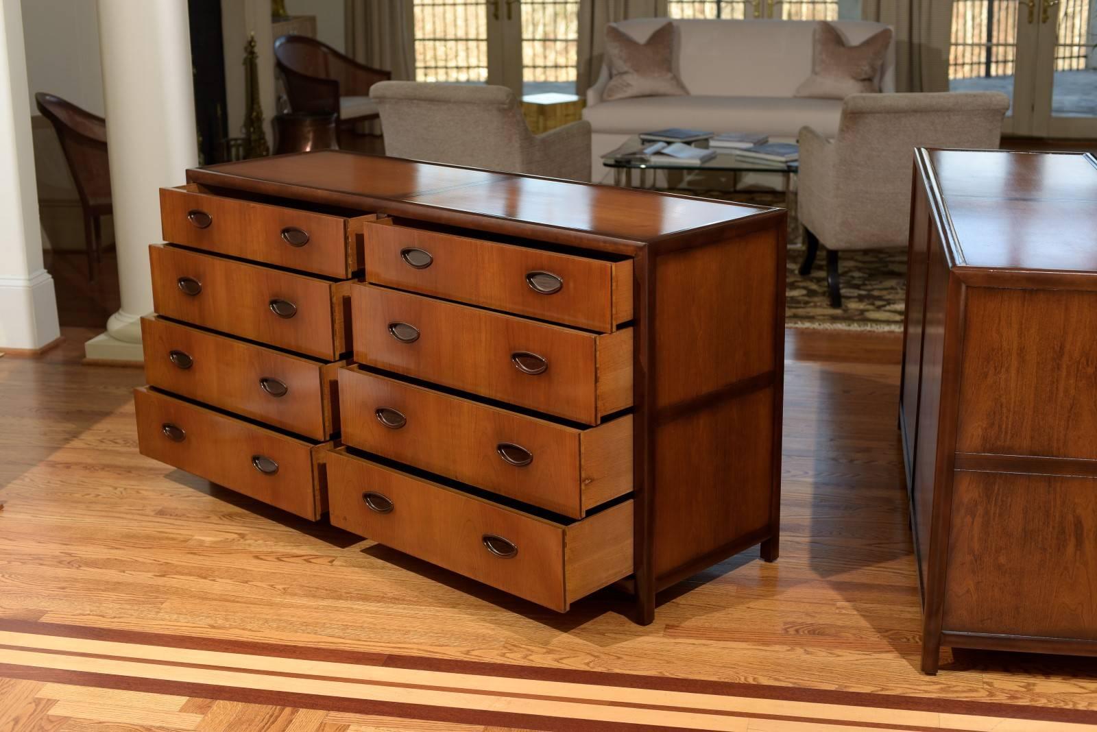 Spectacular Restored 8 Drawer Commode by Michael Taylor for Baker, circa 1960  For Sale 3