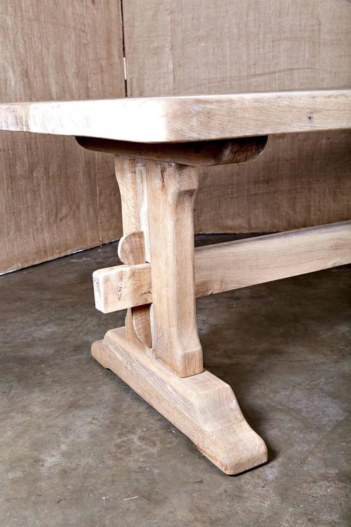 Washed Oak Country French Trestle Table at 1stDibs