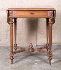 Louis XVI Style Drop-Leaf Side Table