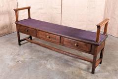 French Country Normandy Window Bench with Storage Drawers