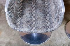 Pair of Italian Faux Python Swivel Chairs