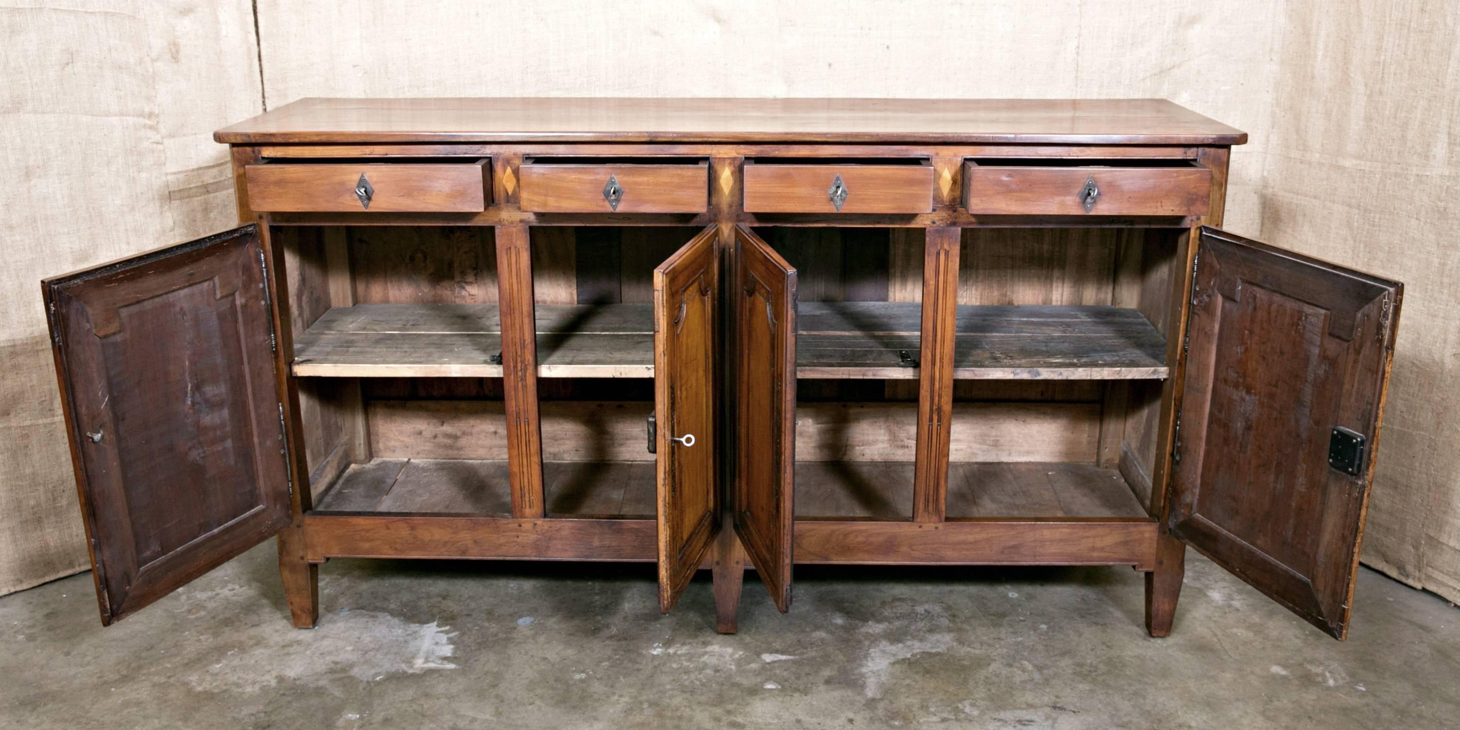 Inlay French Louis XVI Style Cherrywood and Fruitwood Inlaid Enfilade Buffet