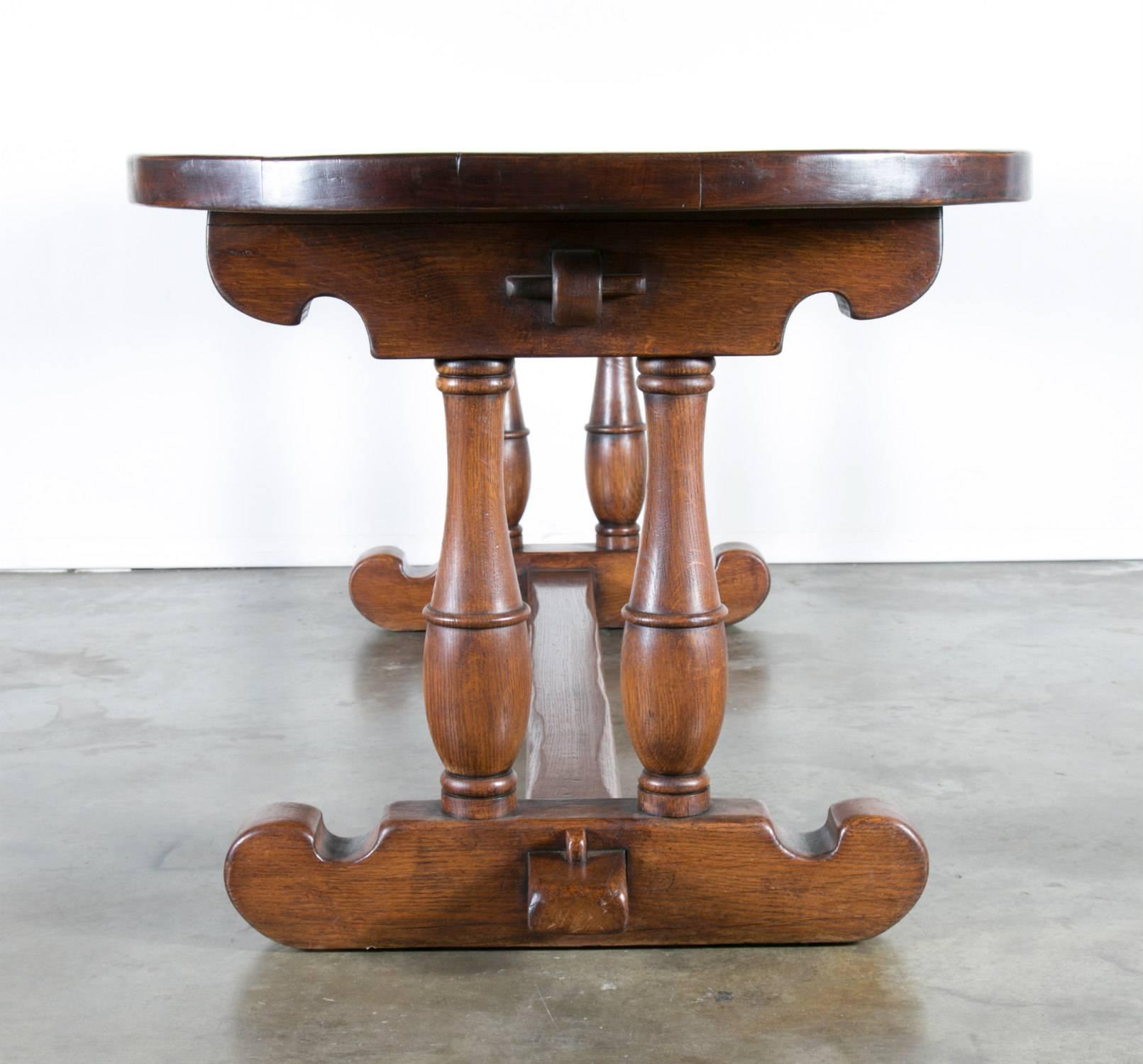 Late 19th Century 19th Century French Oak Monastery Trestle Table