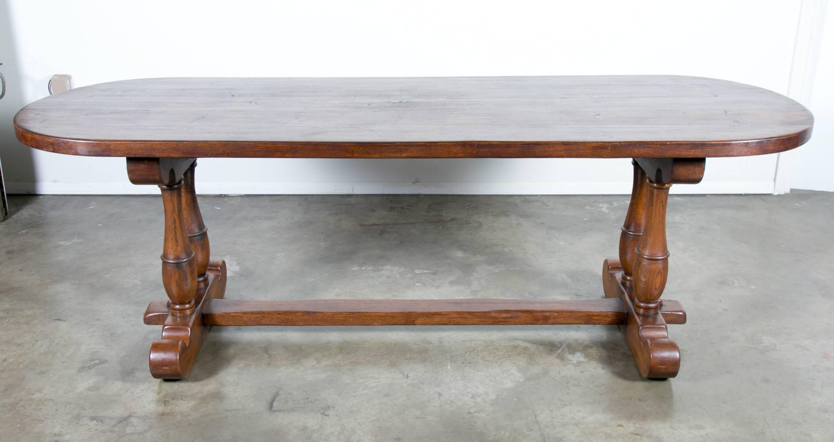 Country 19th Century French Oak Monastery Trestle Table