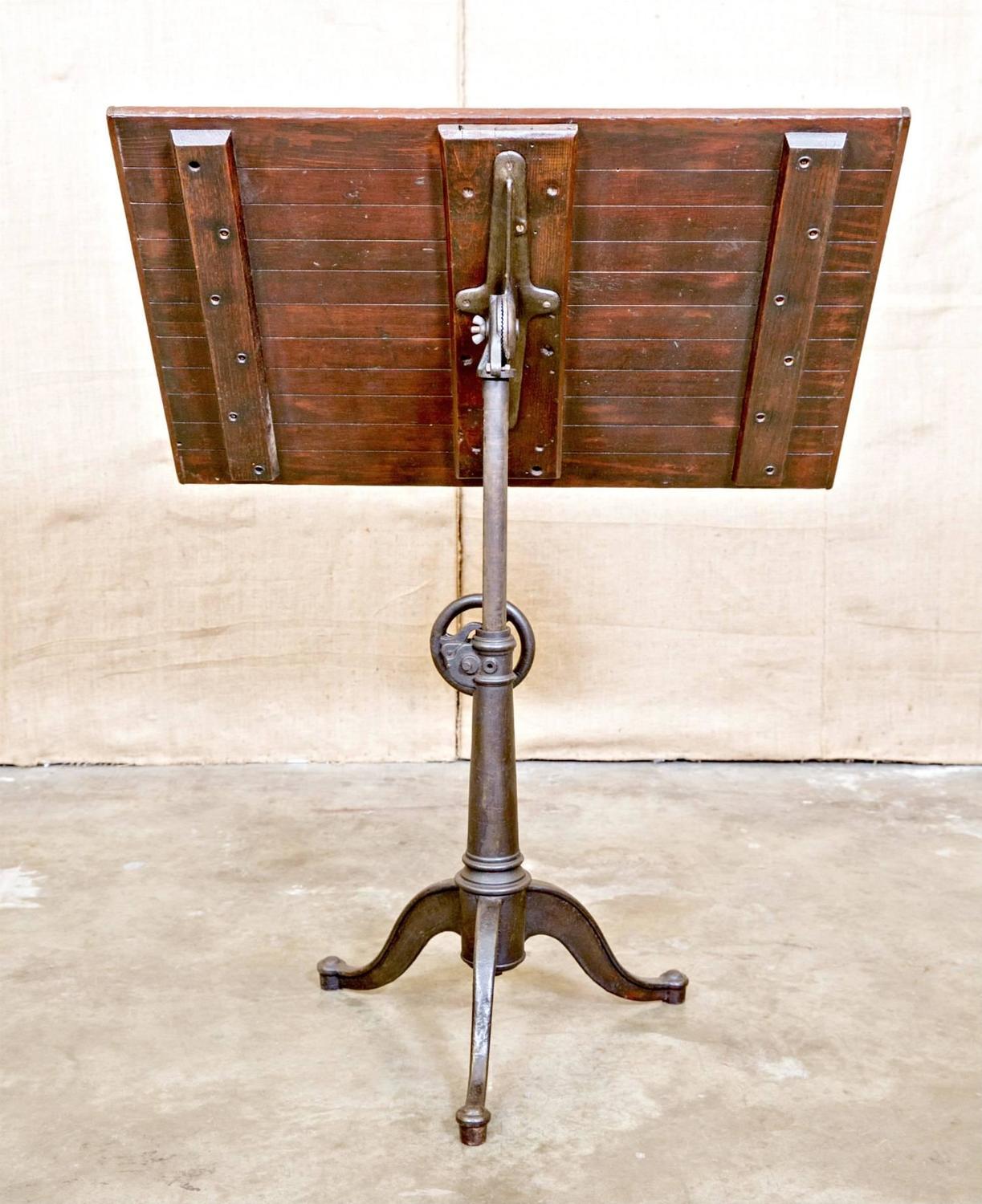 Vintage Cast Iron Articulating Tripod Base Drafting Table at 1stdibs