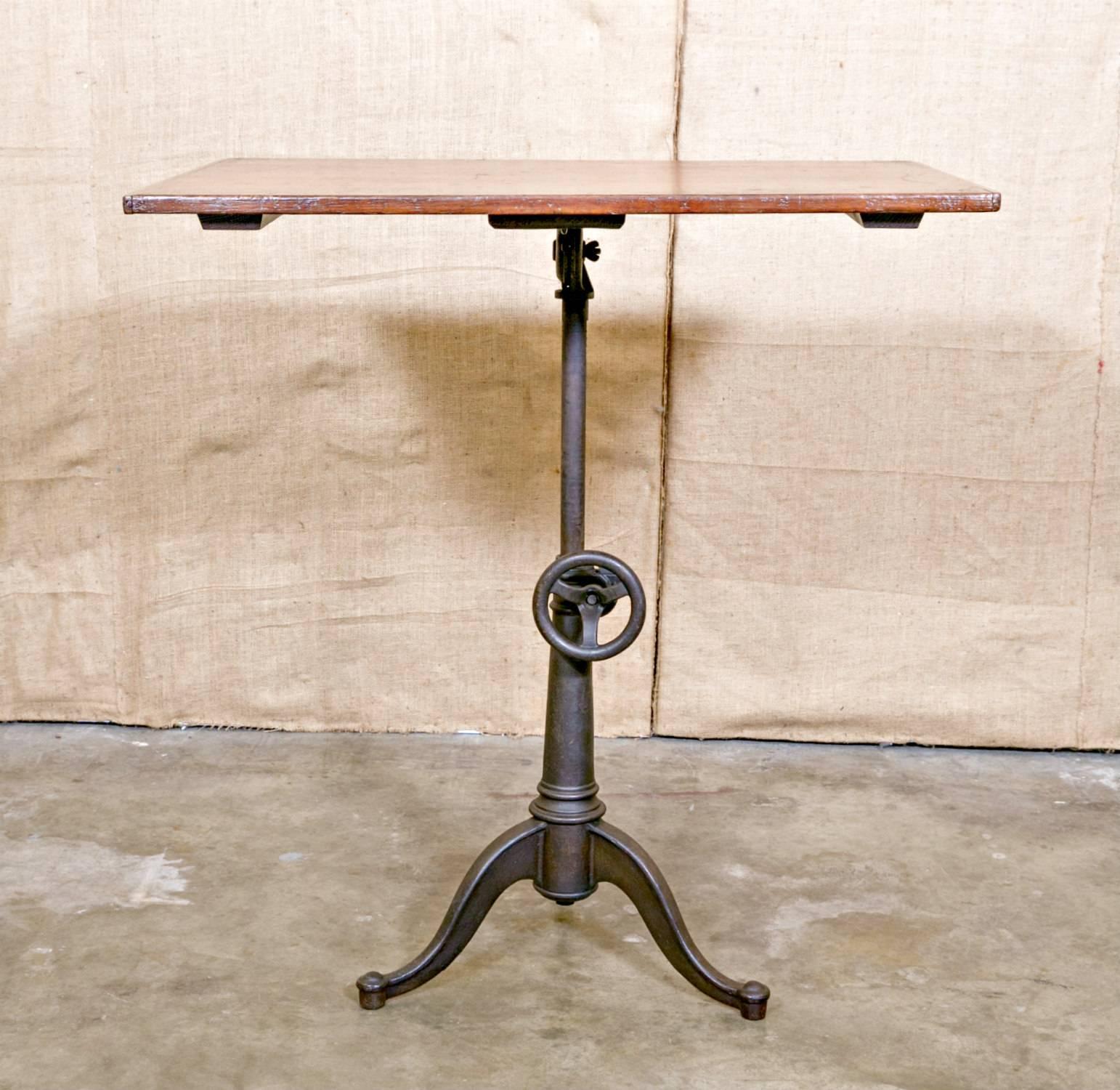 Schoolhouse Vintage Cast Iron Articulating Tripod Base Drafting Table