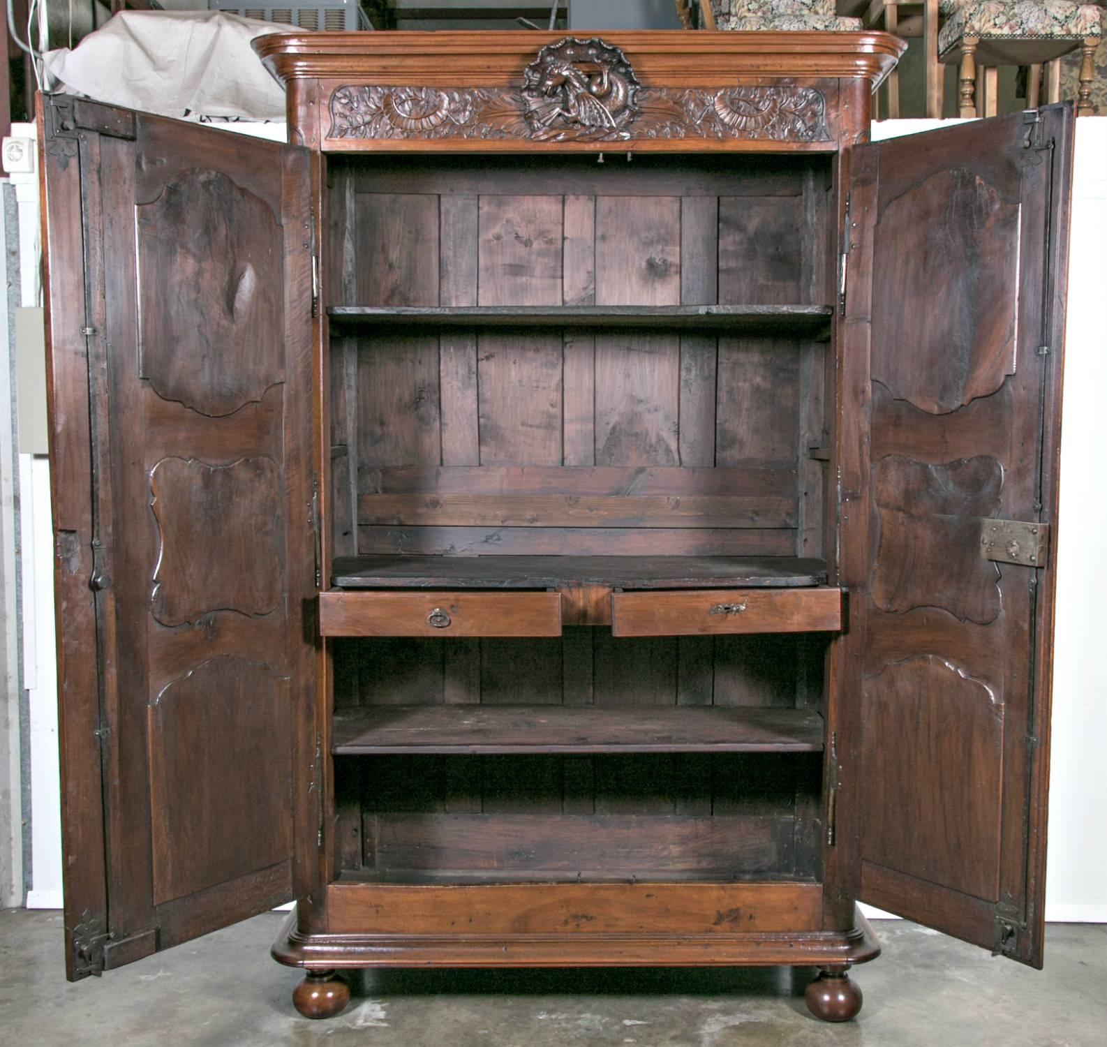 French Exceptional Lyonnaise Regence Period Chateau Armoire