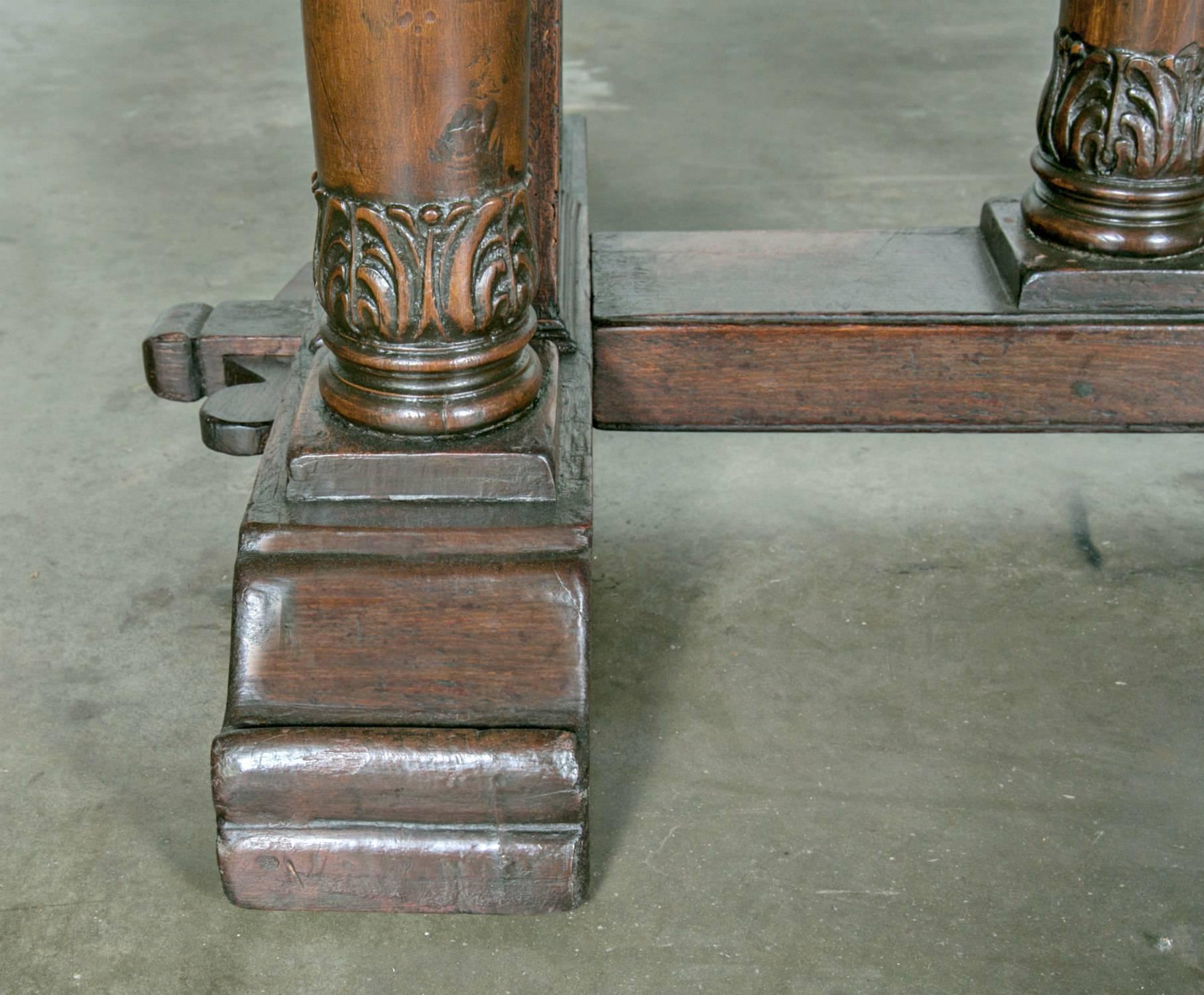 Monumental French 18th Century Baluster Leg Chateau Trestle Table 3