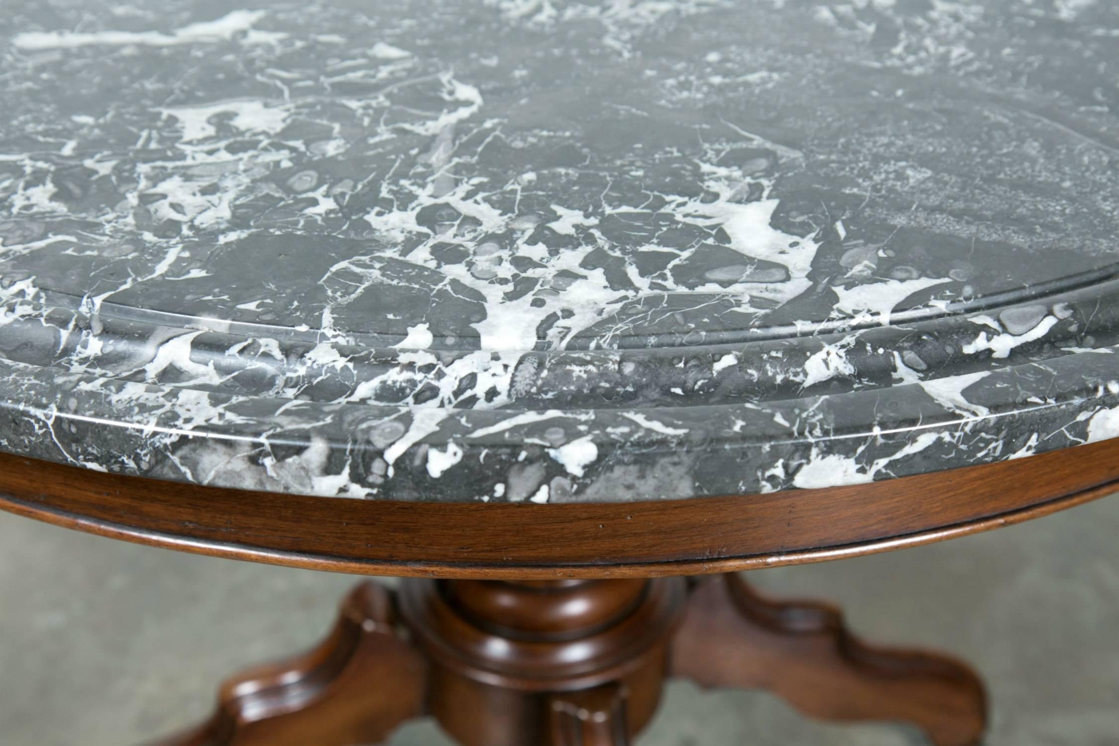 Mid-19th Century French Louis Philippe Period Marble-Top Gueridon