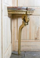 Early 19th Century Louis XVI Giltwood Corner Console with Marble Top