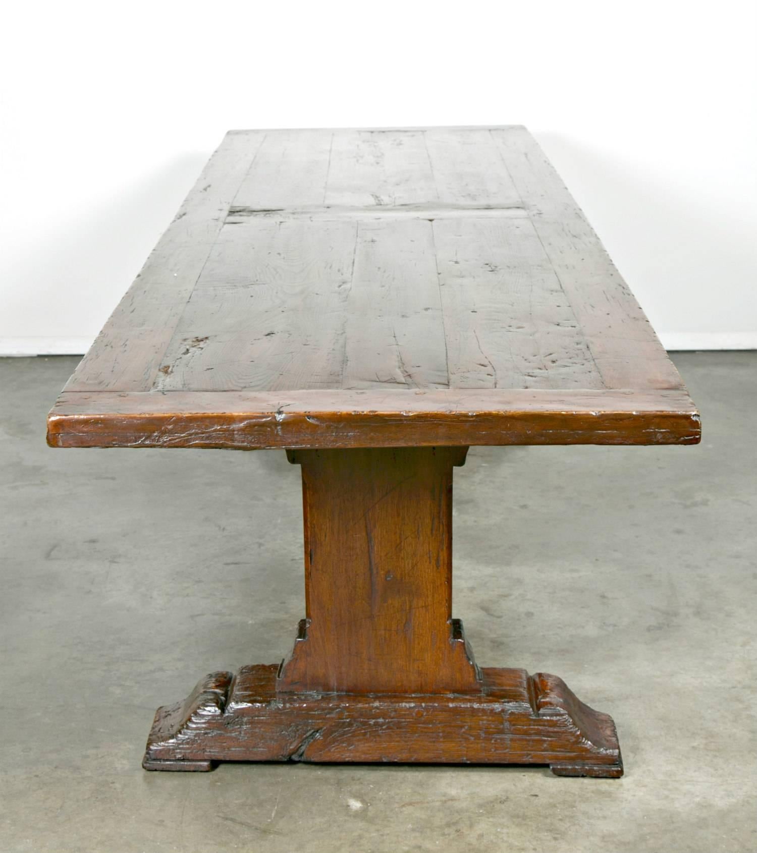 19th Century French Monastery Trestle Table from Lyon In Excellent Condition In Birmingham, AL