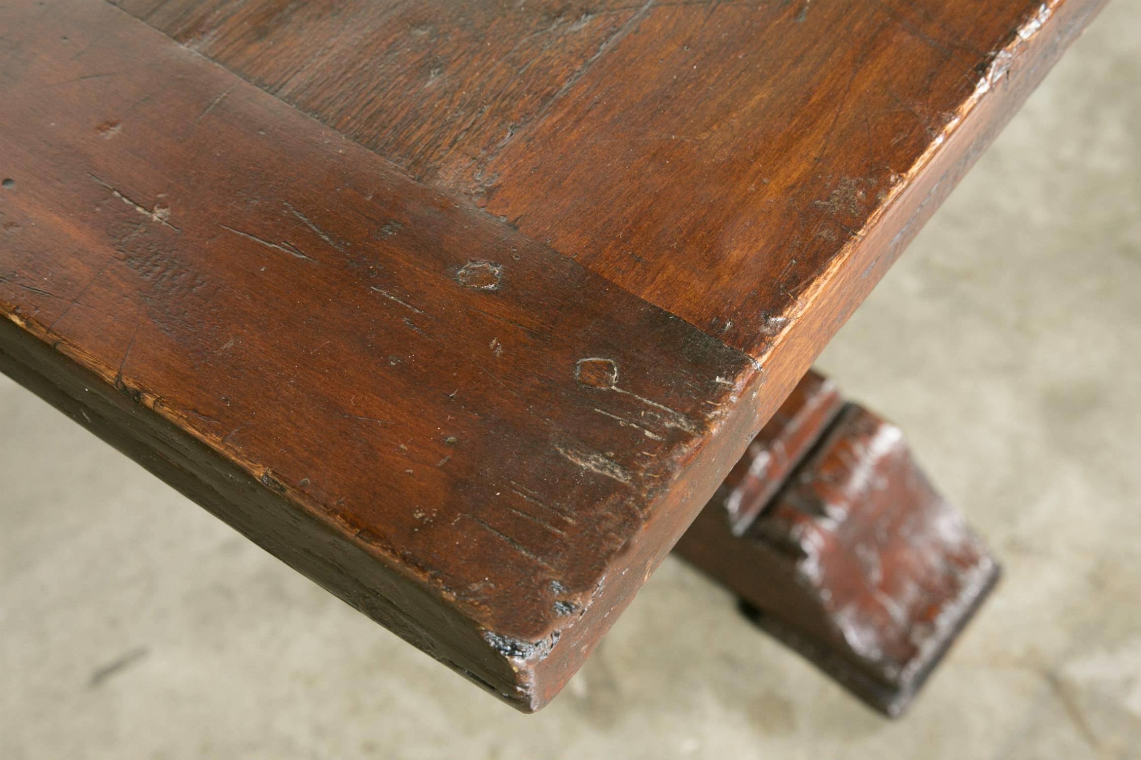 19th Century French Monastery Trestle Table from Lyon 1