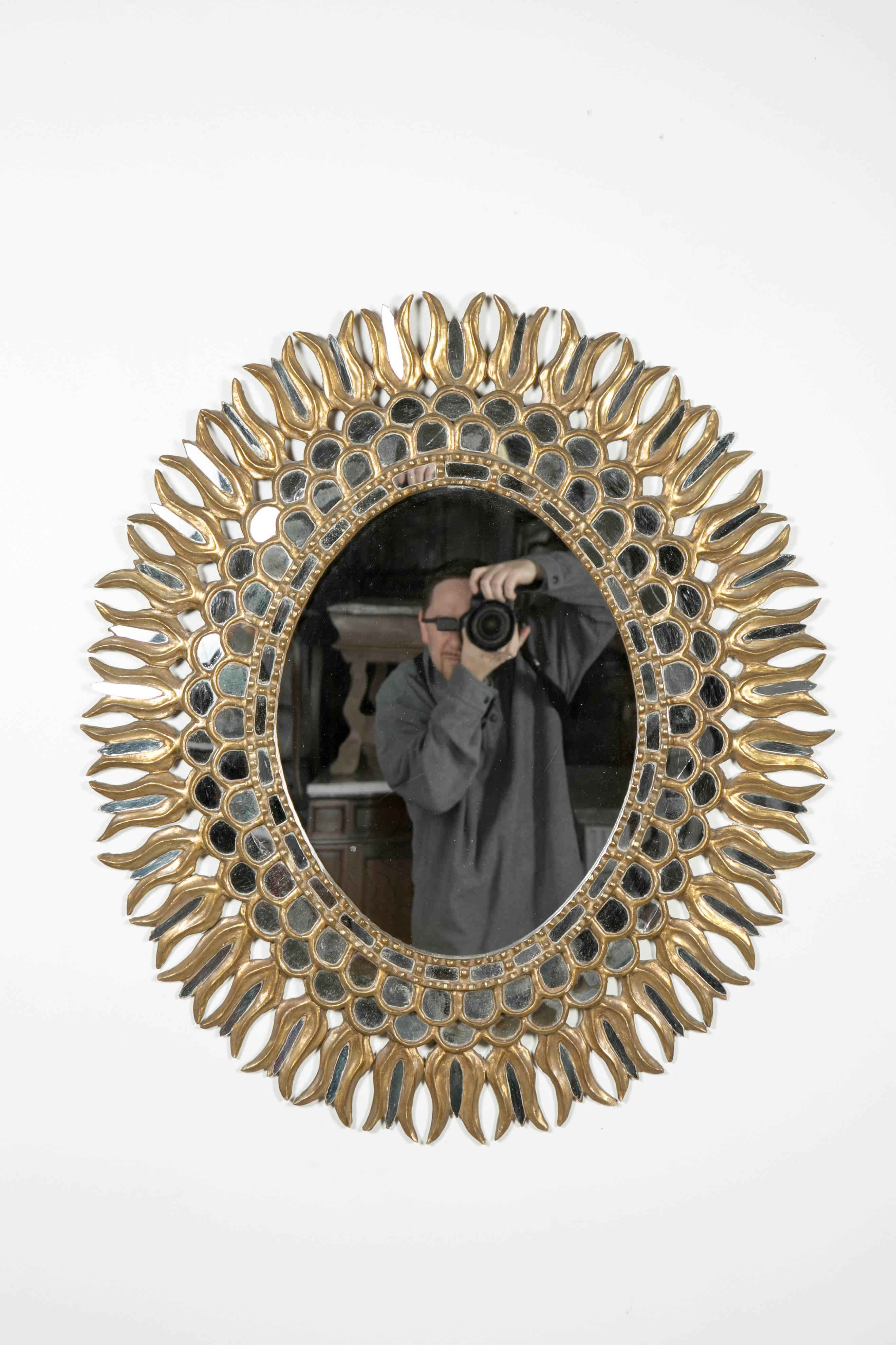 Oval Giltwood Sunburst Mirror 3