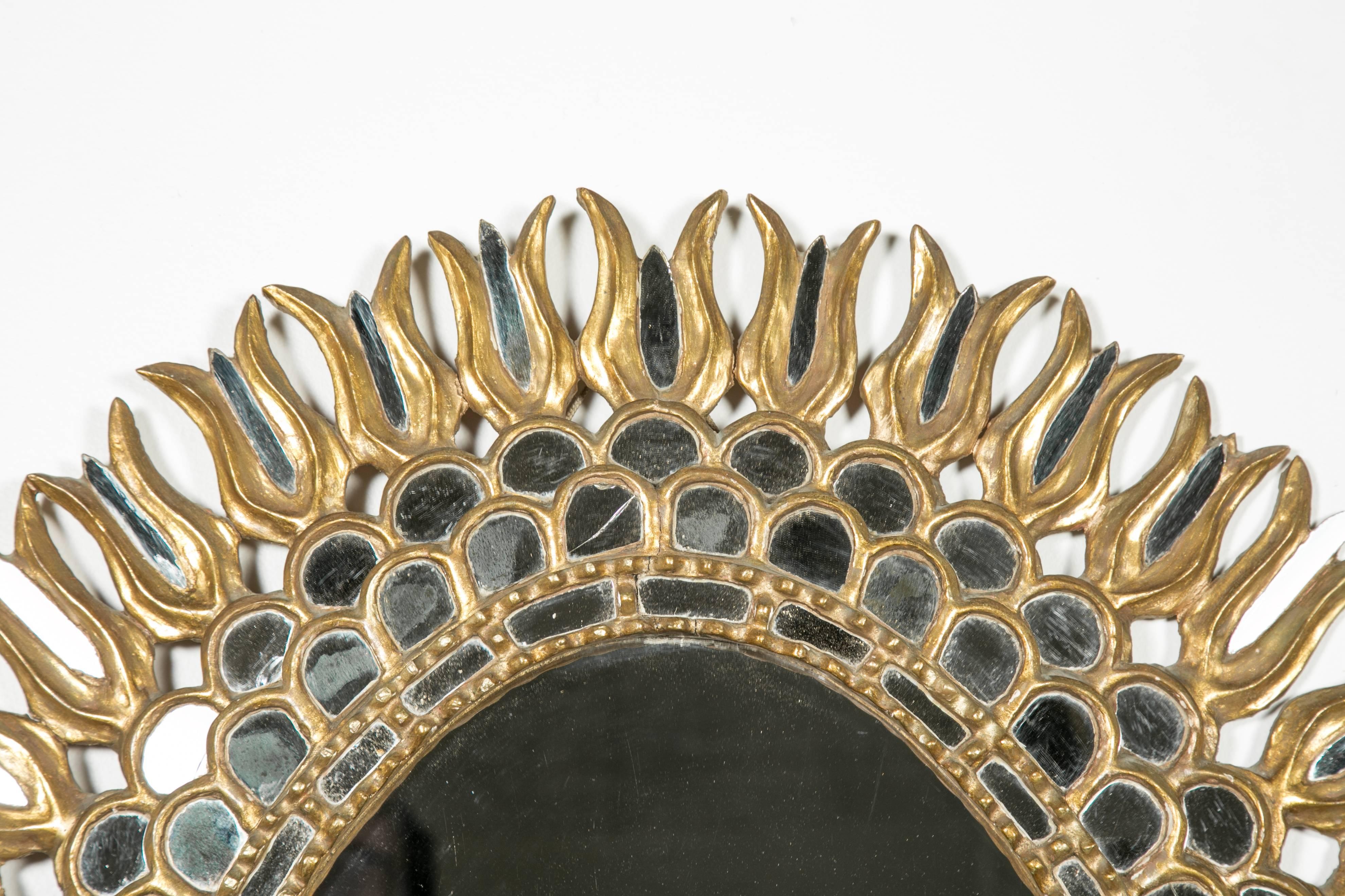 Spanish Oval Giltwood Sunburst Mirror