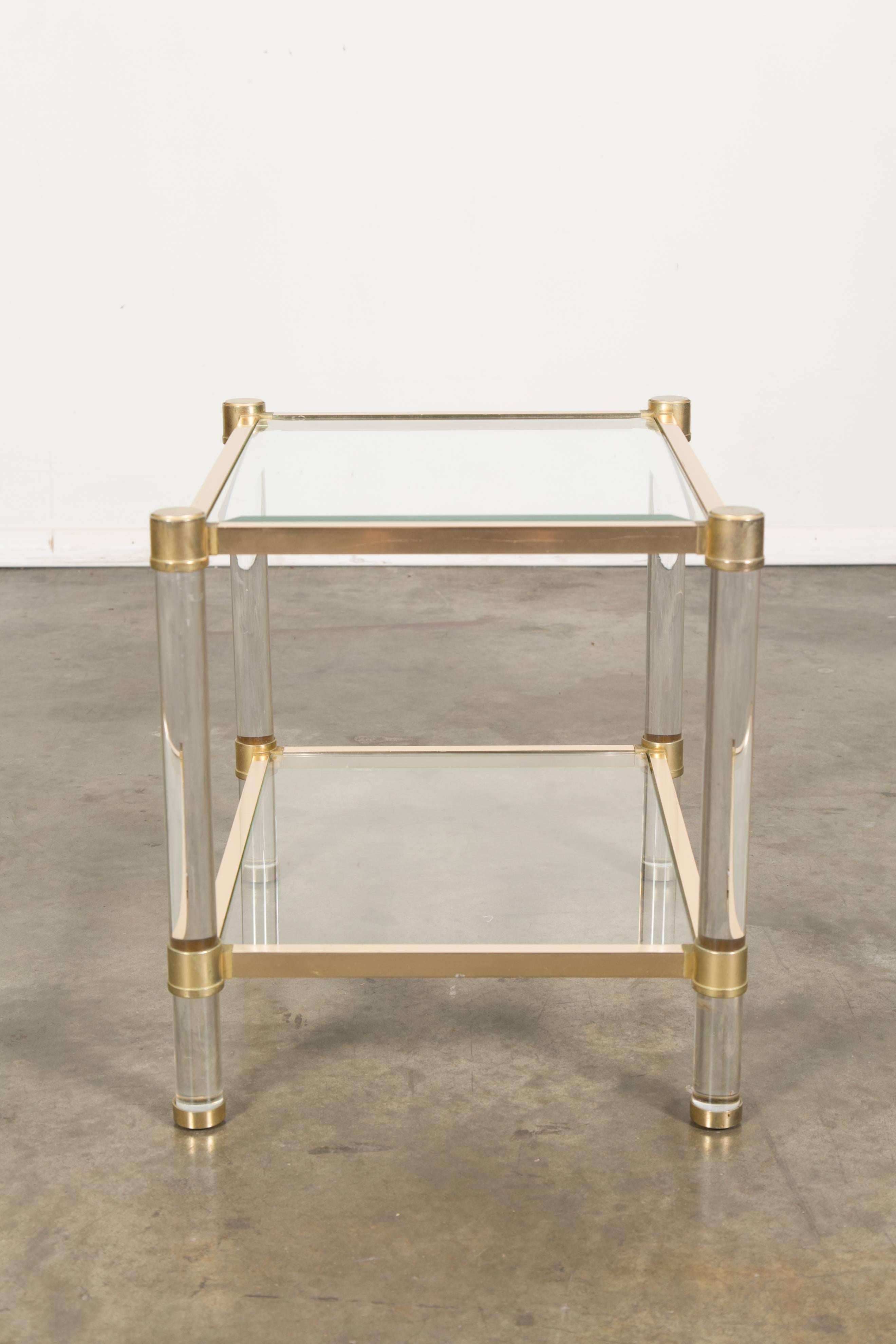 rectangular brass side table
