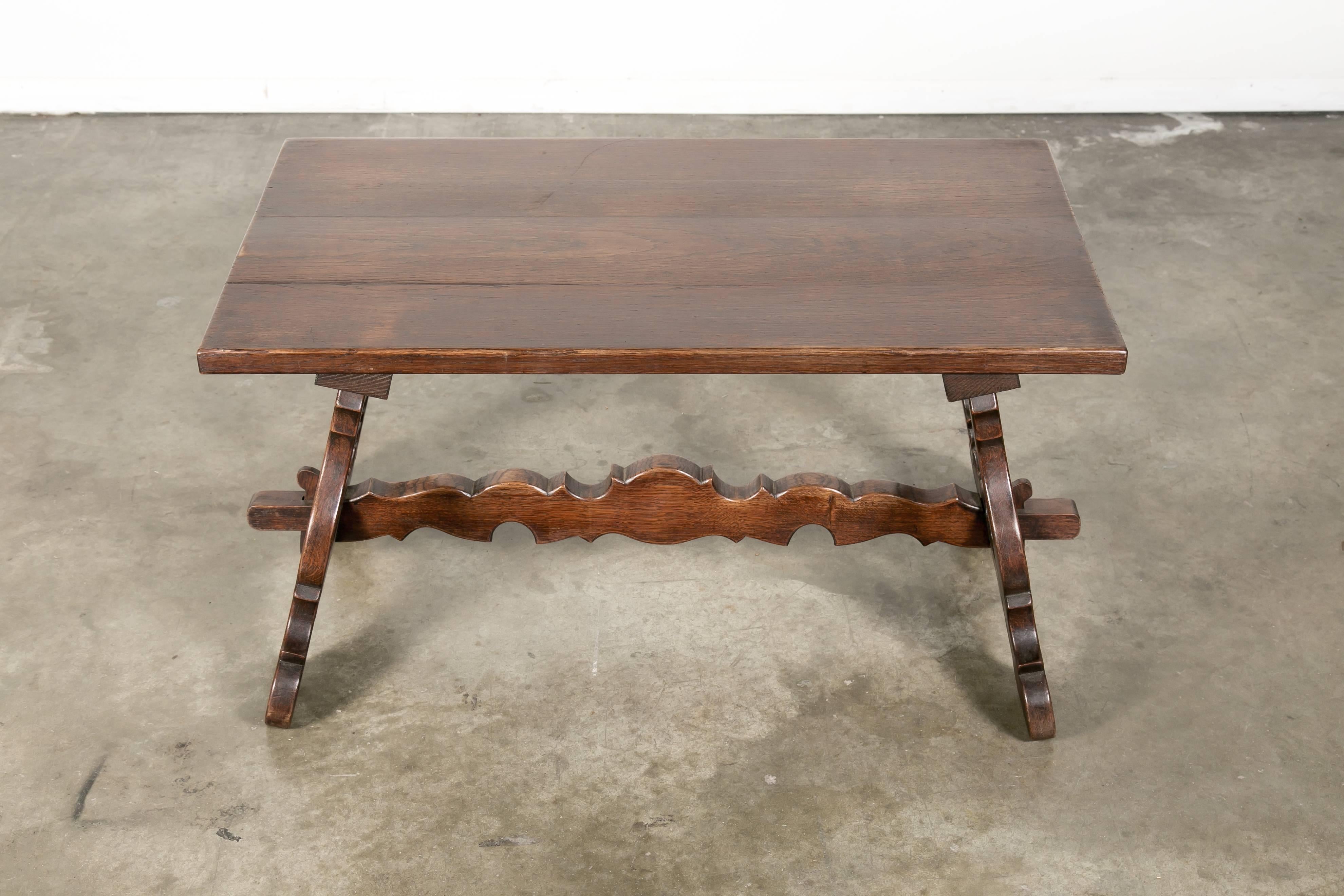 Late 19th Century Antique Spanish Colonial Style Oak Coffee Table