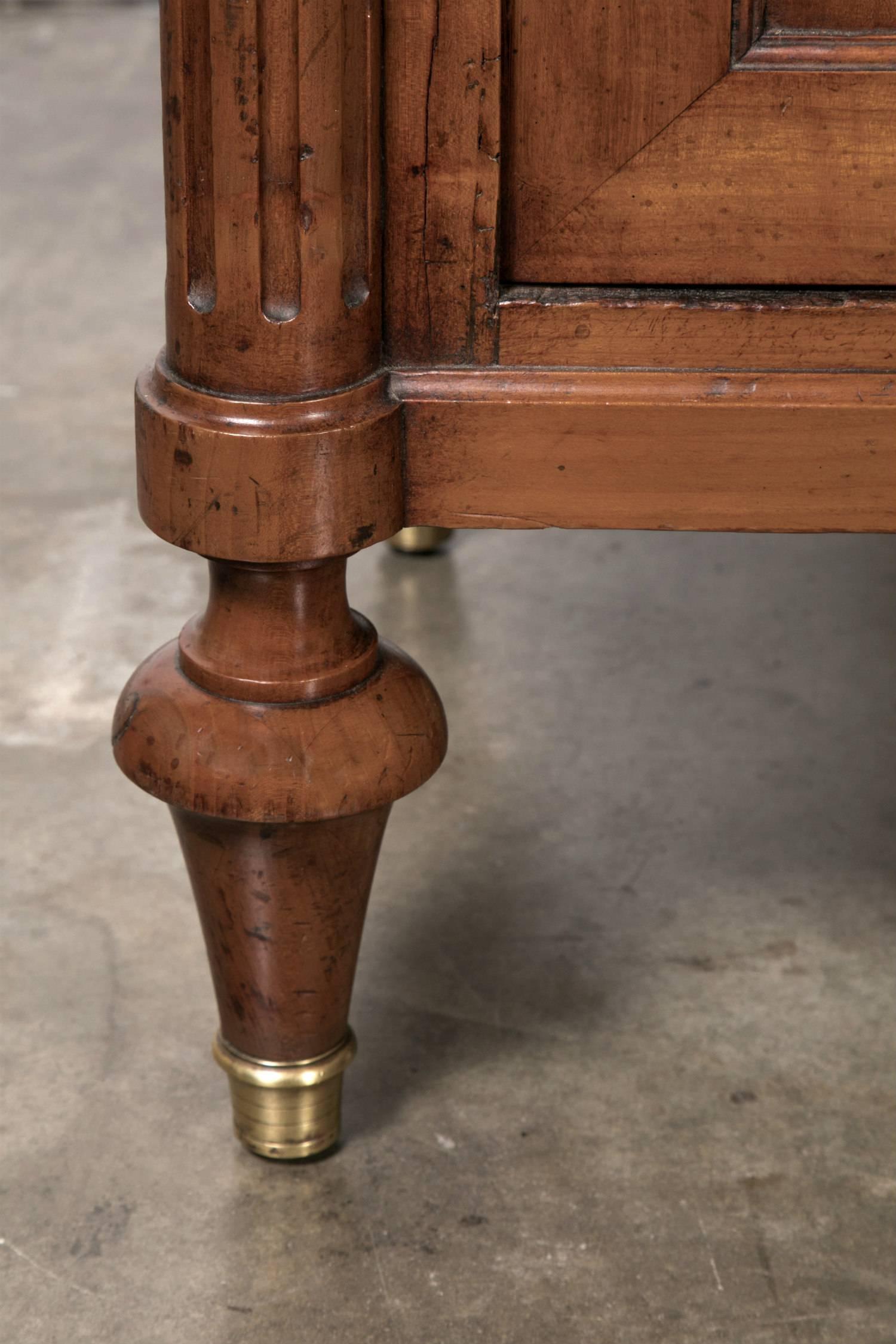 19th Century Louis XVI Walnut Enfilade with Marble Top 4