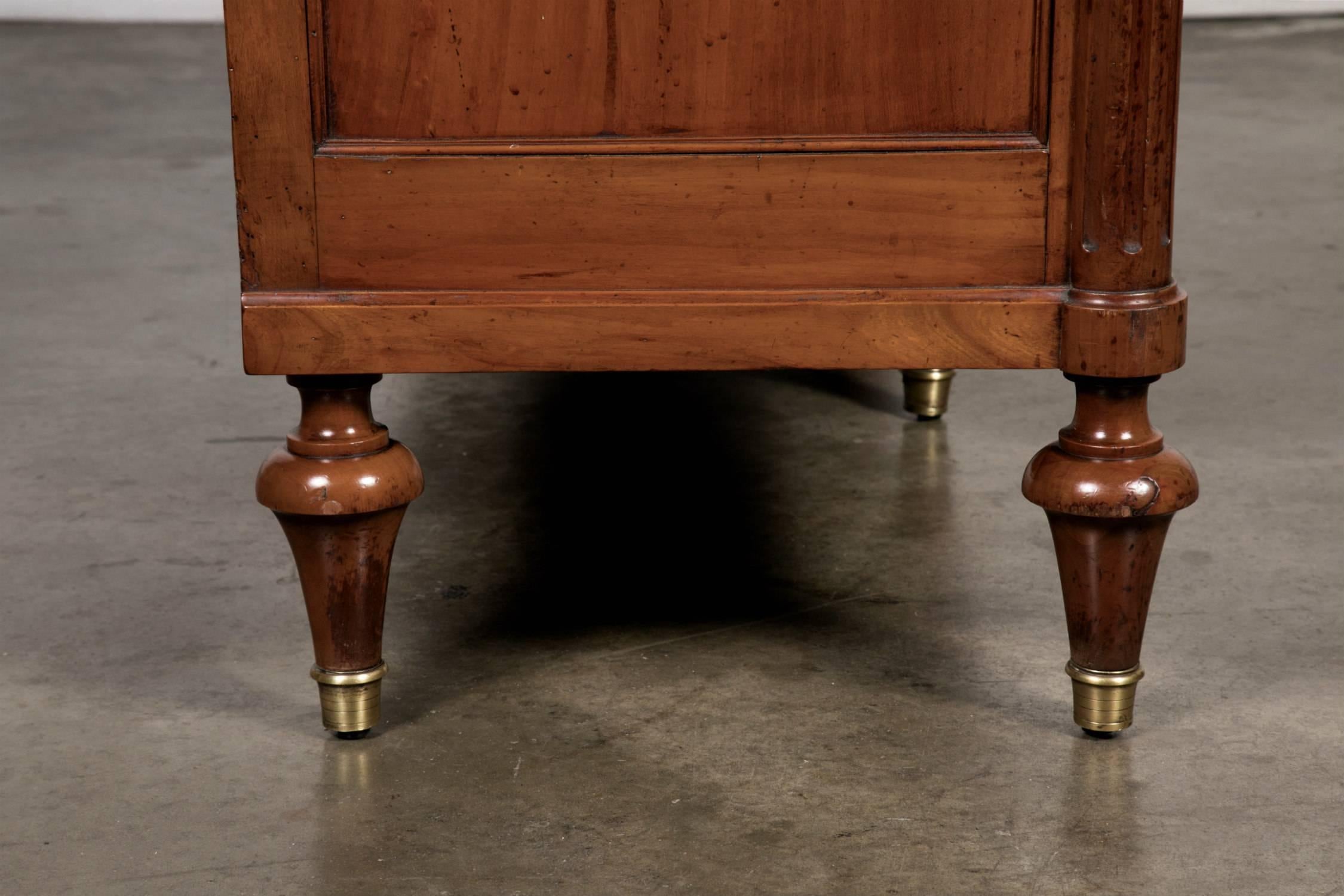 19th Century Louis XVI Walnut Enfilade with Marble Top 5