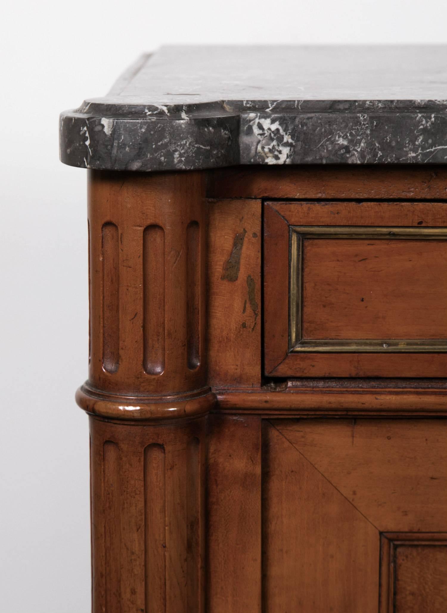 19th Century Louis XVI Walnut Enfilade with Marble Top 3