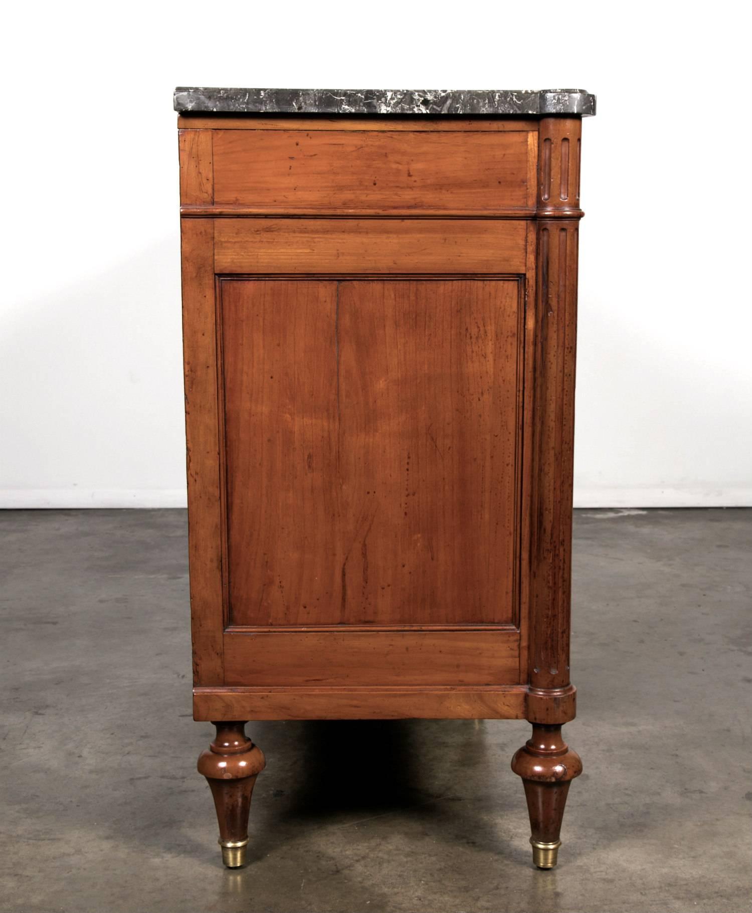 19th Century Louis XVI Walnut Enfilade with Marble Top 6