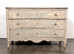 18th Century Painted Provencal Louis XV/Louis XVI Transition Period Commode
