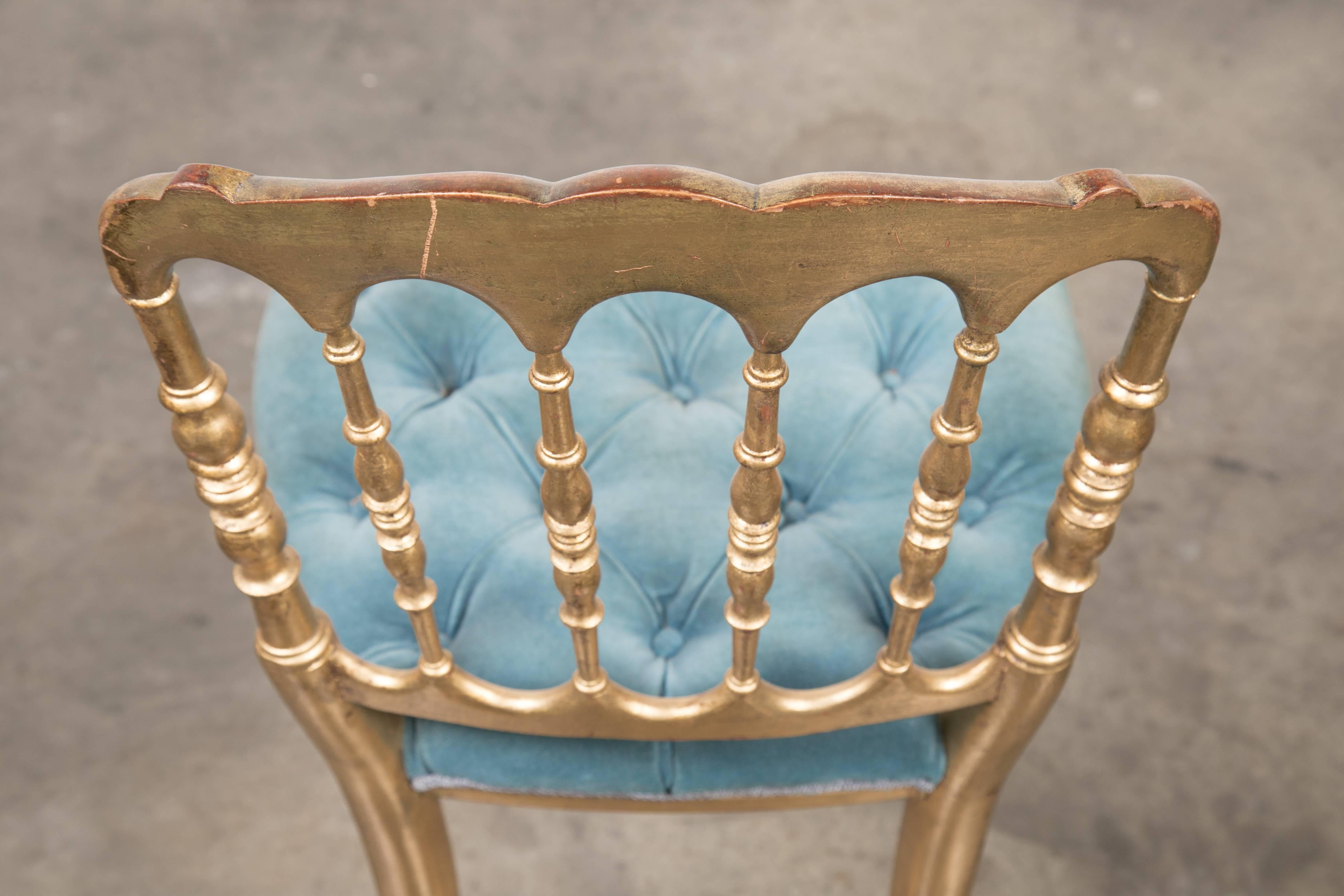 Pair of 19th Century Napoleon III Giltwood Opera Chairs 5
